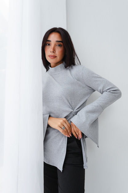 Flare twisted Grey Top