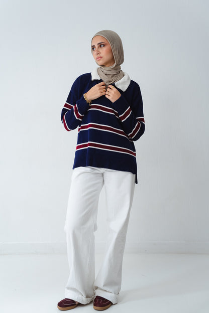 Oxford Navy Knit Polo