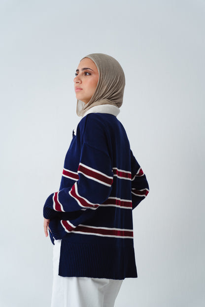 Oxford Navy Knit Polo