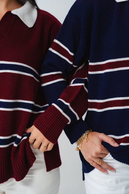 Oxford Burgundy Knit Polo