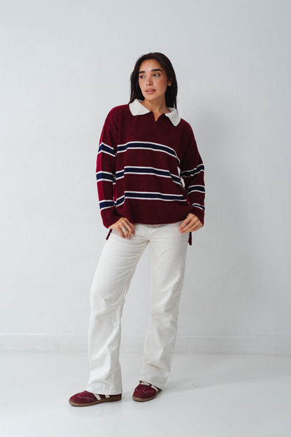 Oxford Burgundy Knit Polo