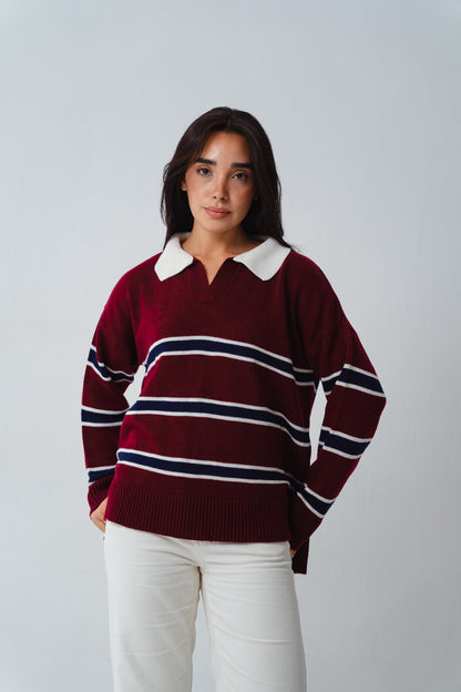 Oxford Burgundy Knit Polo