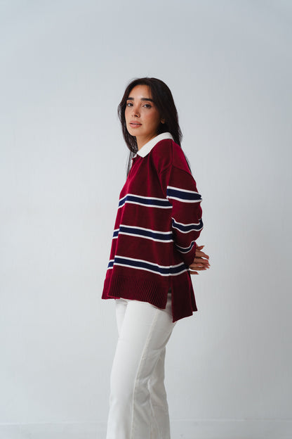 Oxford Burgundy Knit Polo