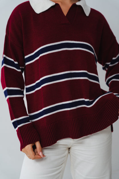 Oxford Burgundy Knit Polo