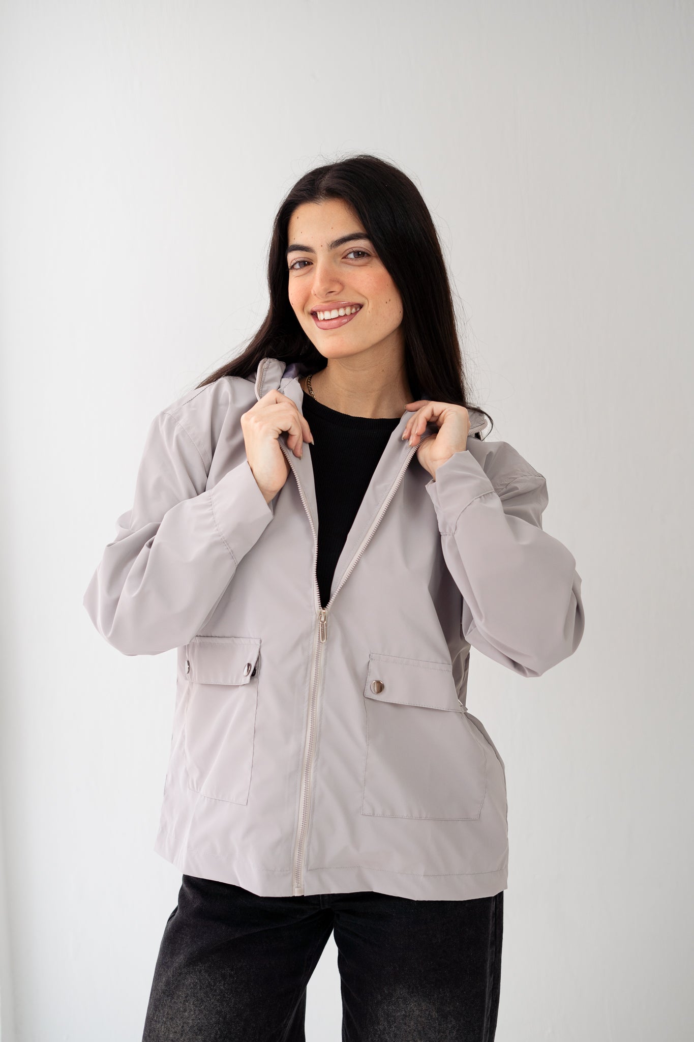 Grey Waterproof leather Jacket