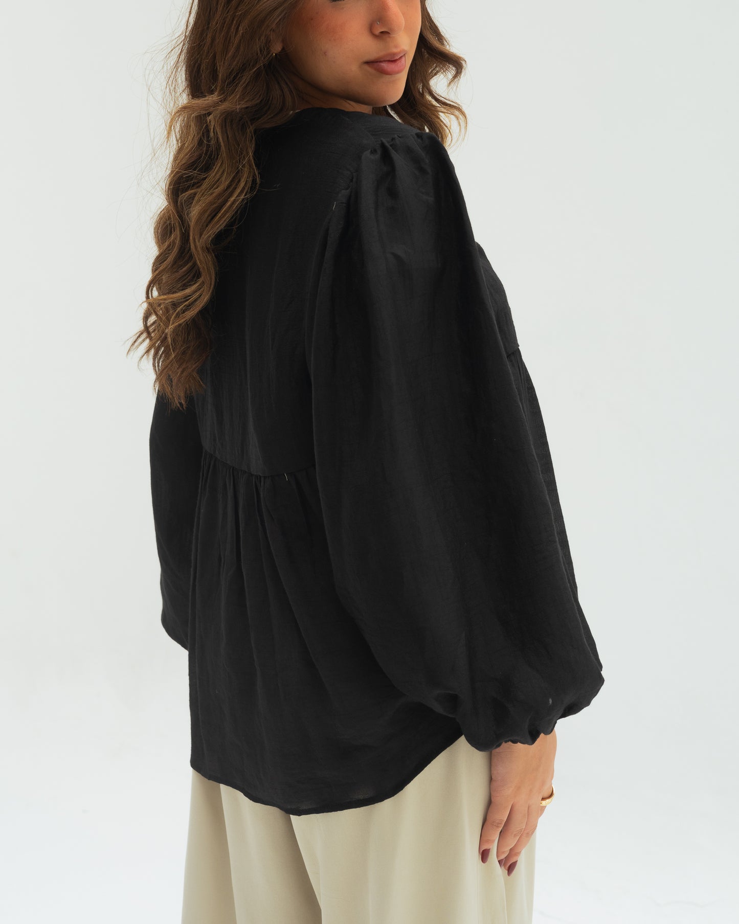 Black ruffles blouse