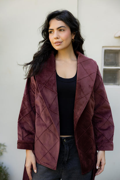 Harper Wrap Burgundy Jacket