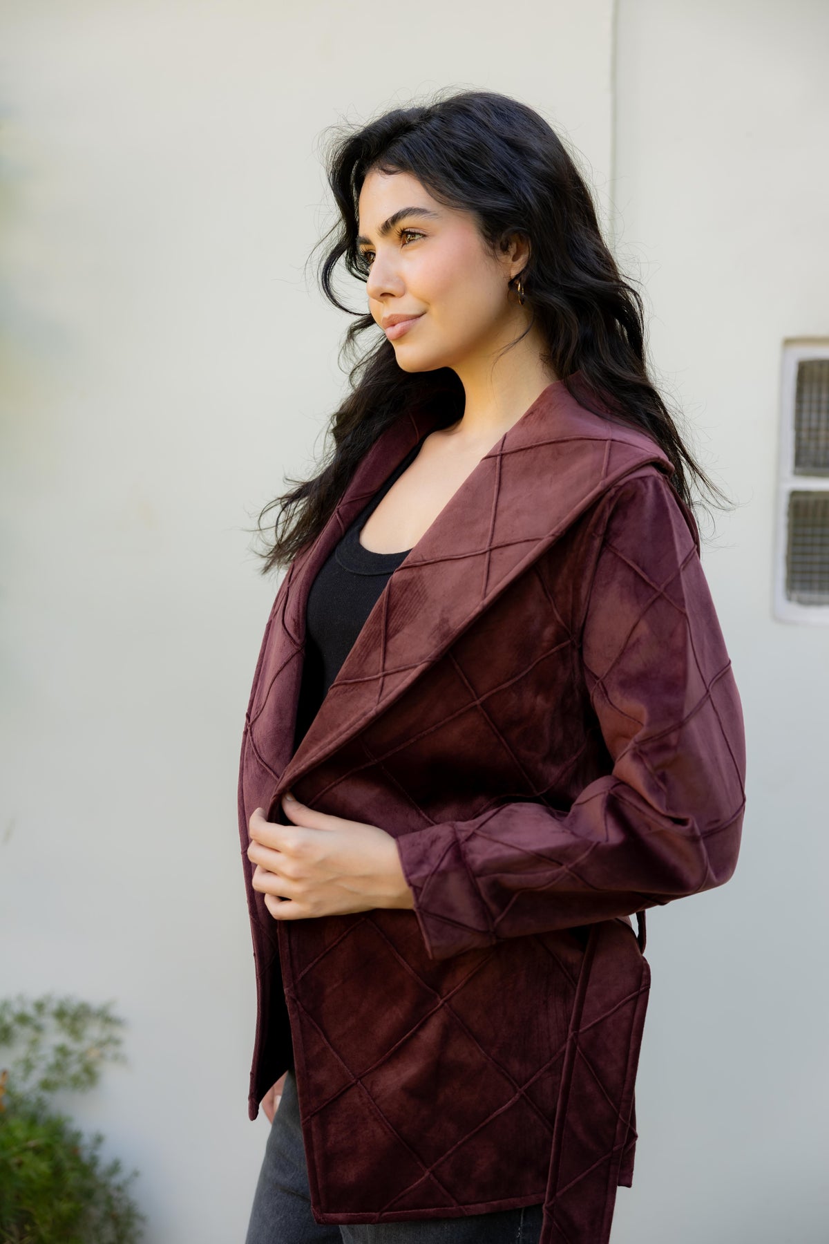 Harper Wrap Burgundy Jacket