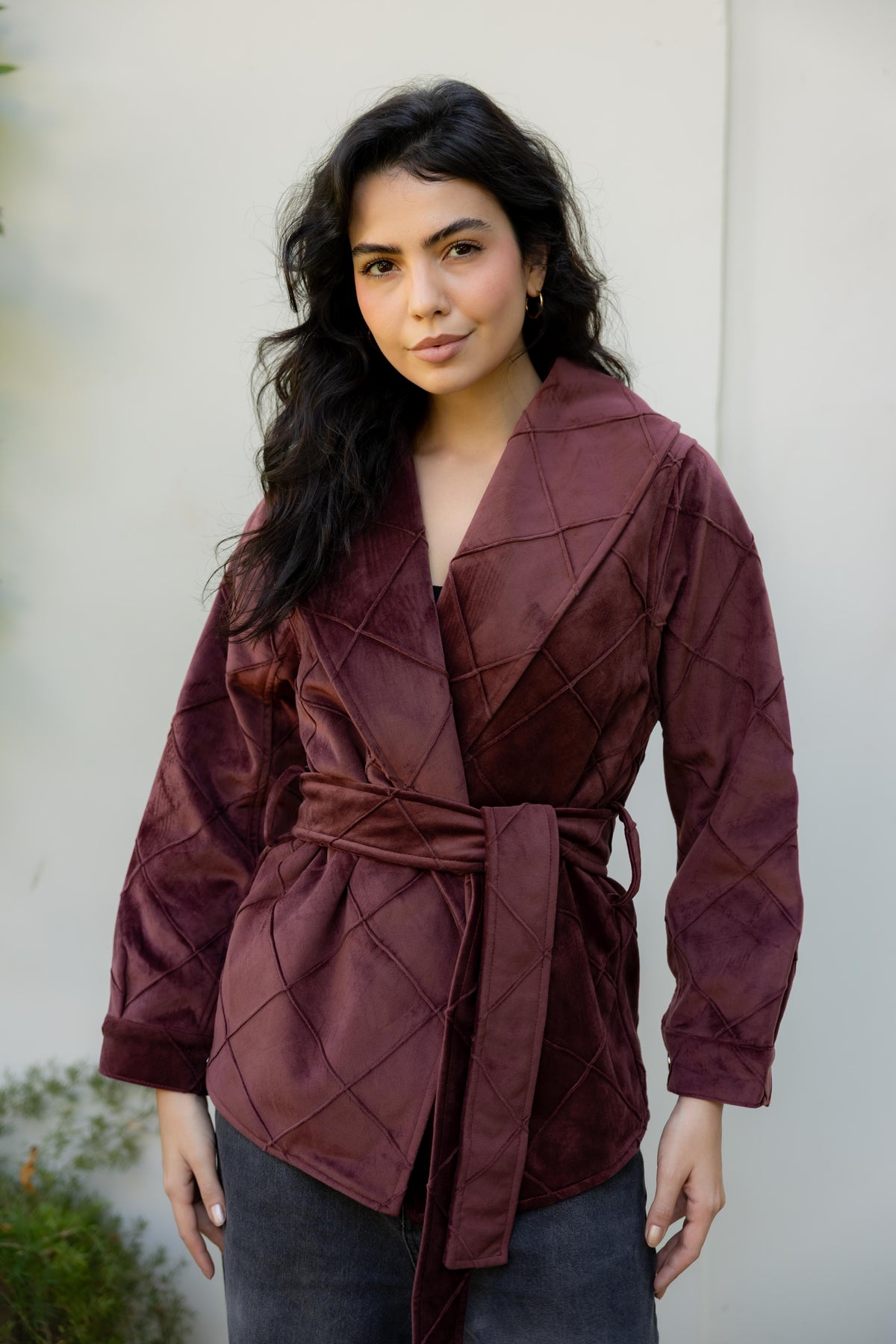 Harper Wrap Burgundy Jacket
