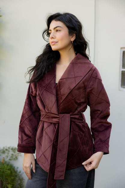 Harper Wrap Burgundy Jacket