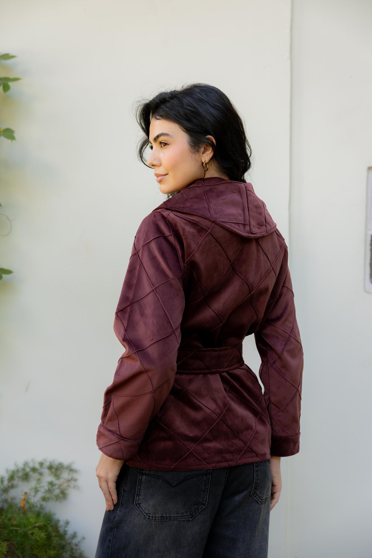 Harper Wrap Burgundy Jacket