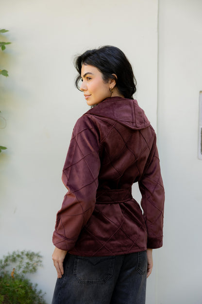 Harper Wrap Burgundy Jacket