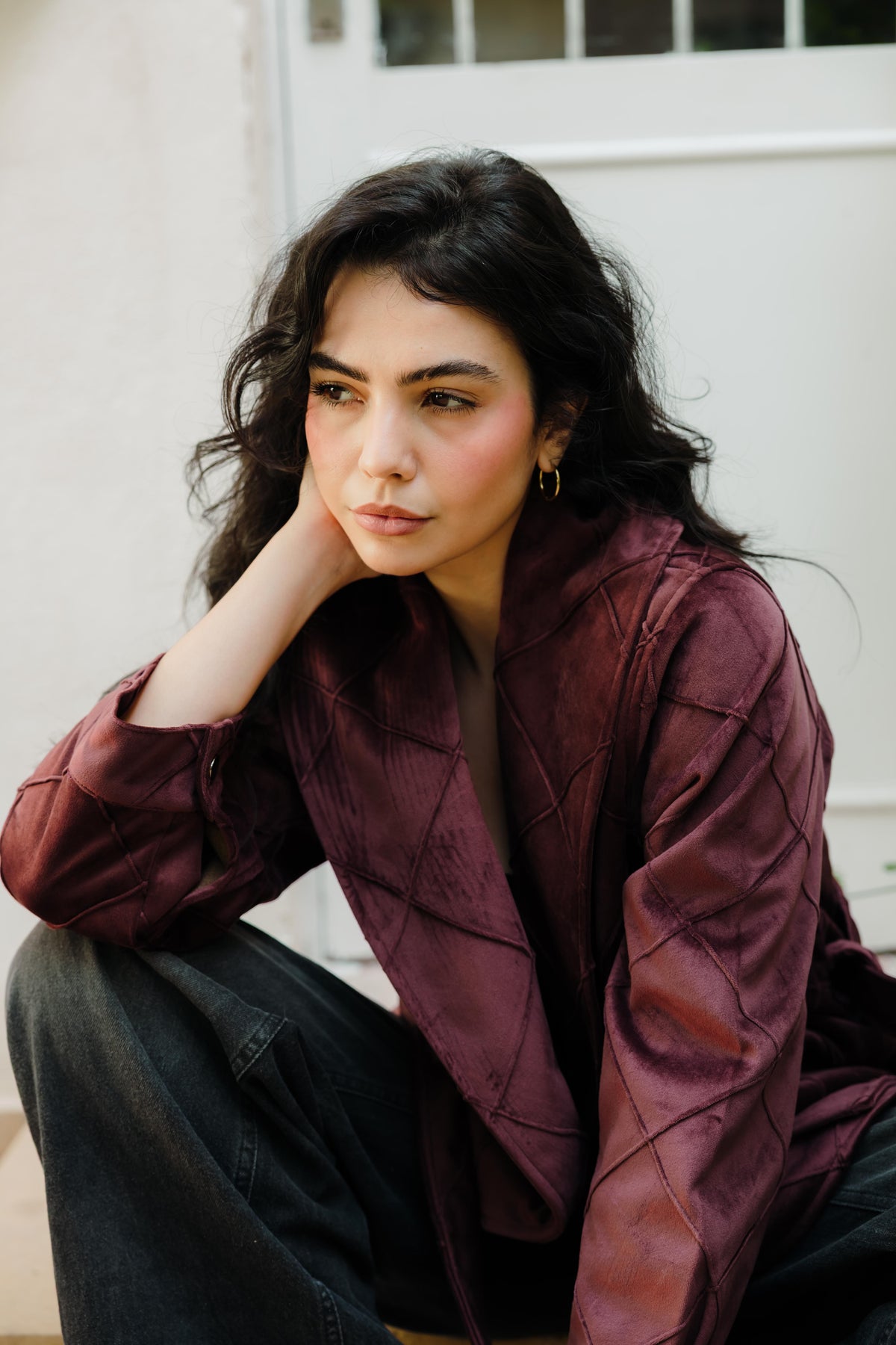 Harper Wrap Burgundy Jacket