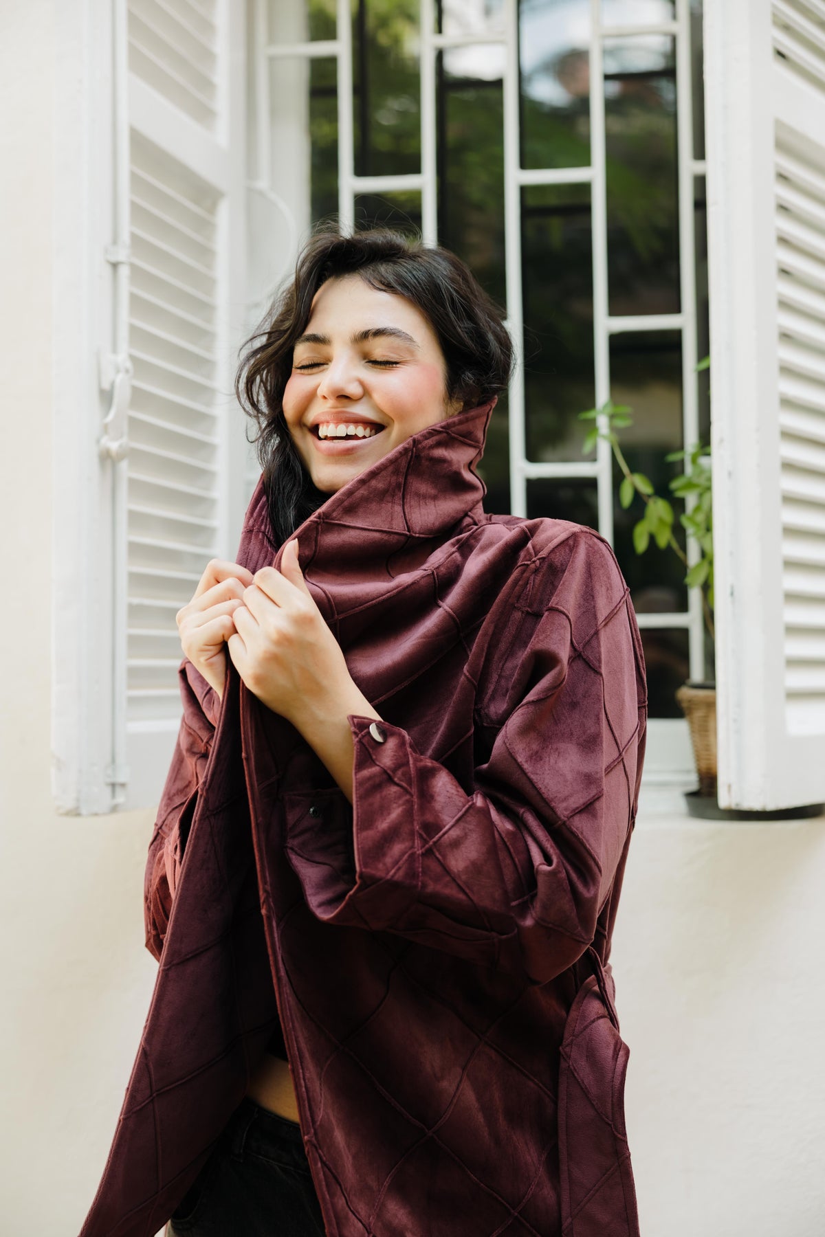 Harper Wrap Burgundy Jacket