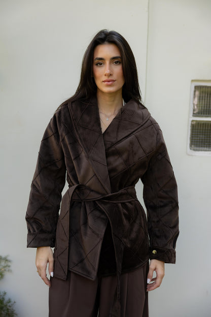 Harper Wrap Brown Jacket