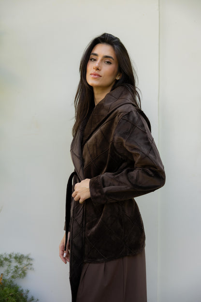 Harper Wrap Brown Jacket