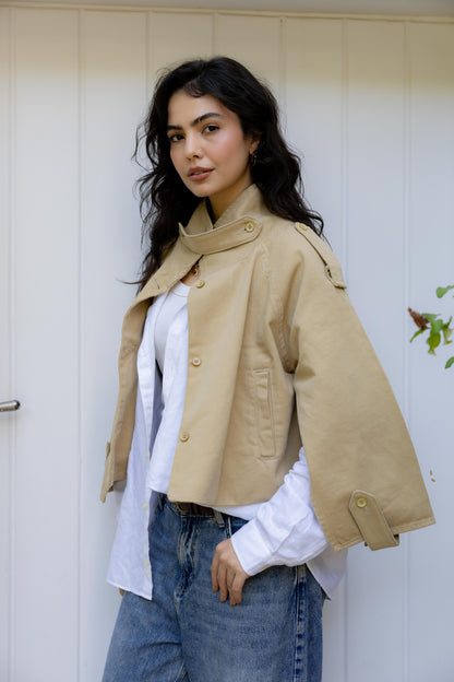 Dune Cape Camel Trench Jacket
