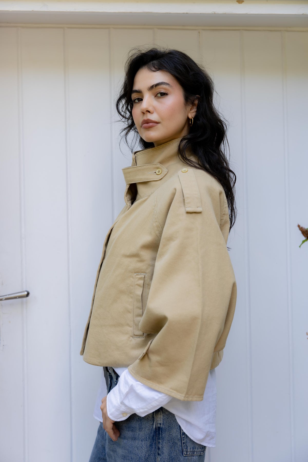 Dune Cape Camel Trench Jacket
