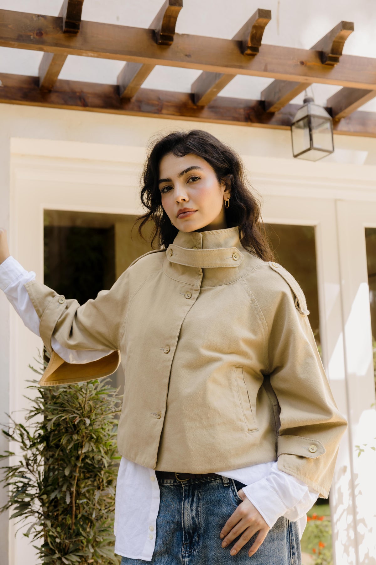 Dune Cape Camel Trench Jacket