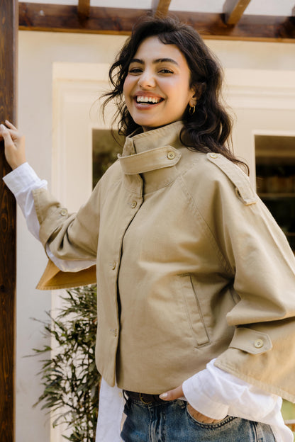 Dune Cape Camel Trench Jacket