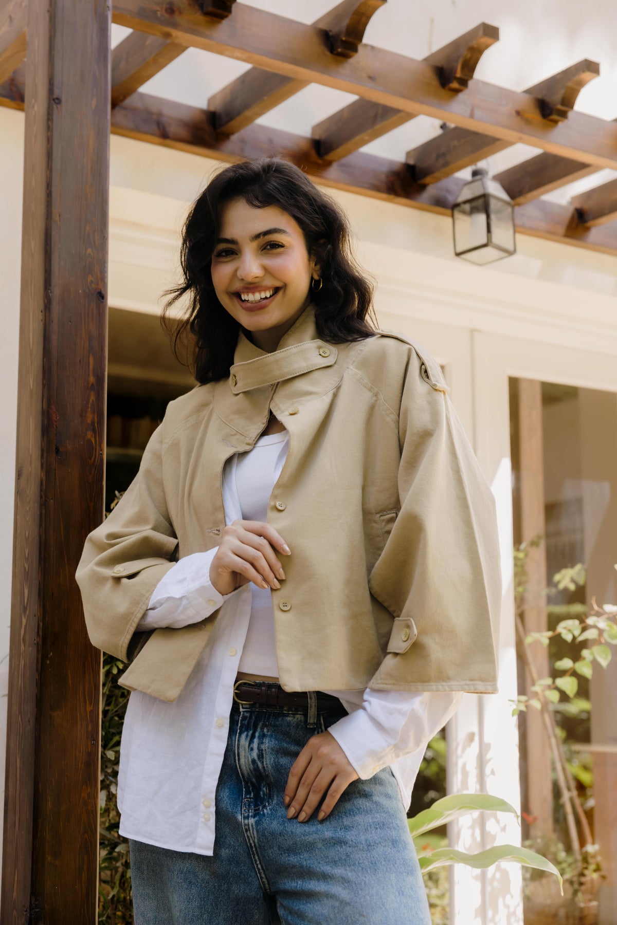 Dune Cape Camel Trench Jacket