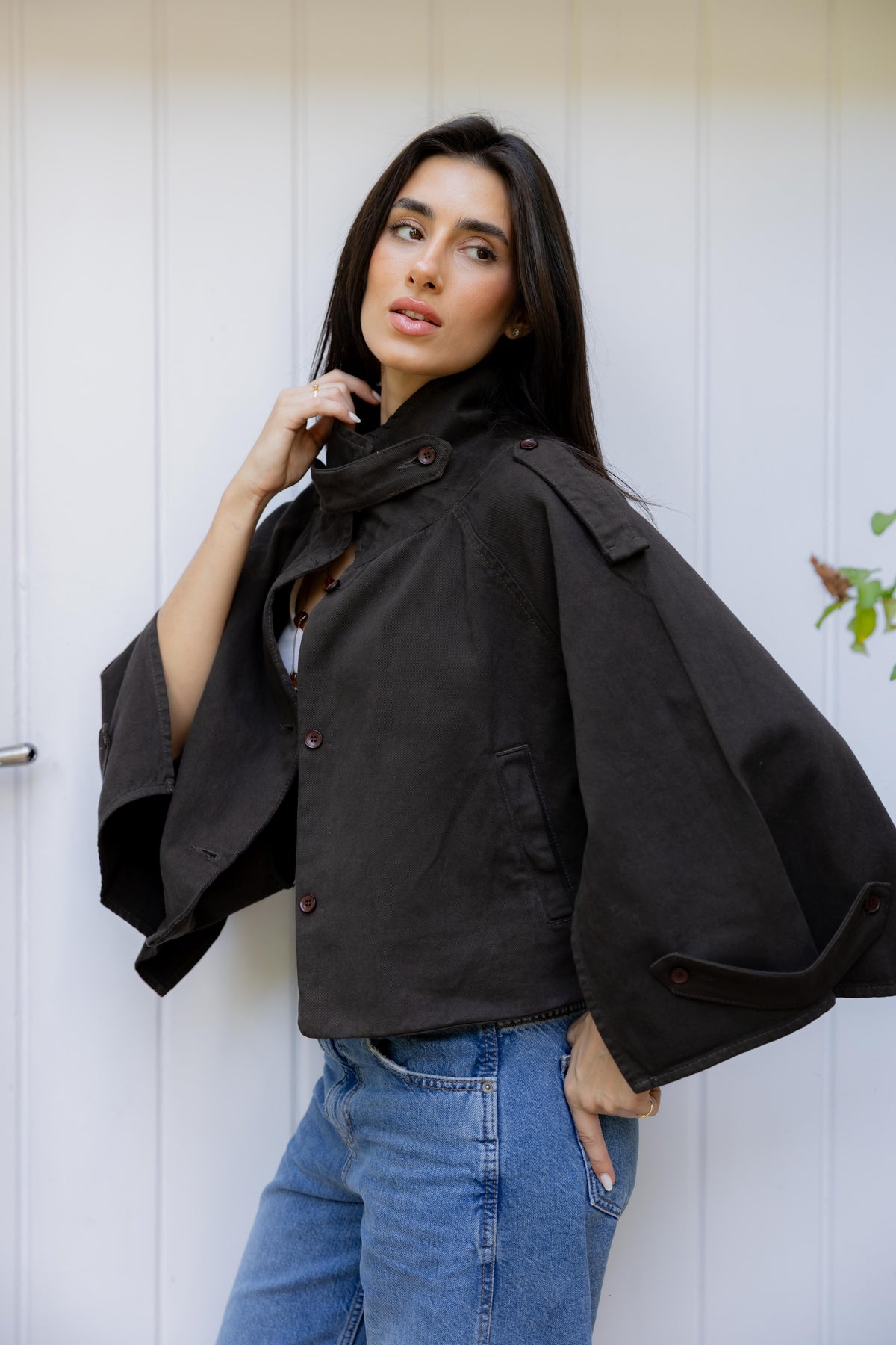Dune Cape Brown Trench Jacket