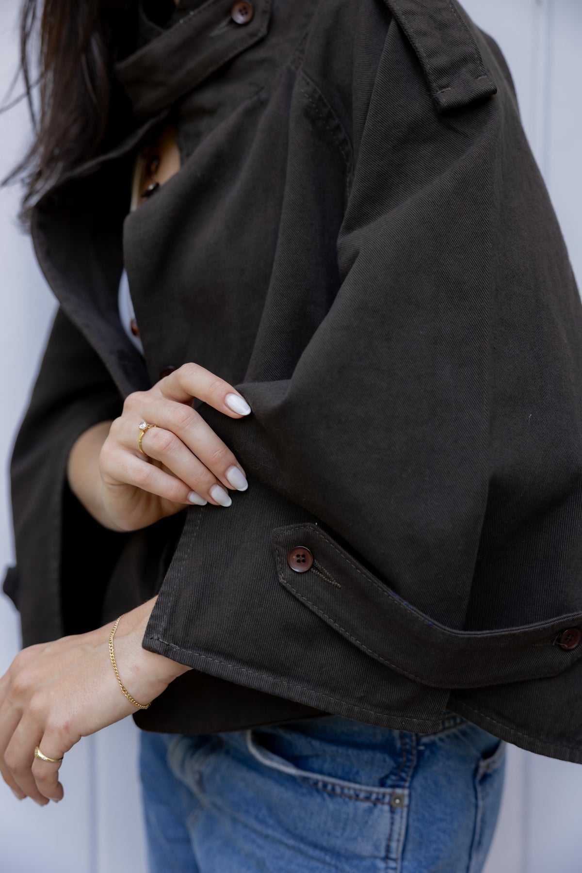 Dune Cape Brown Trench Jacket