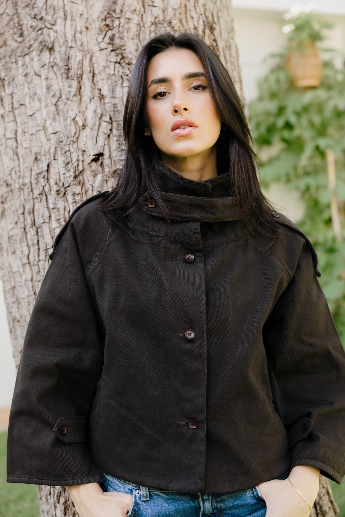 Dune Cape Brown Trench Jacket