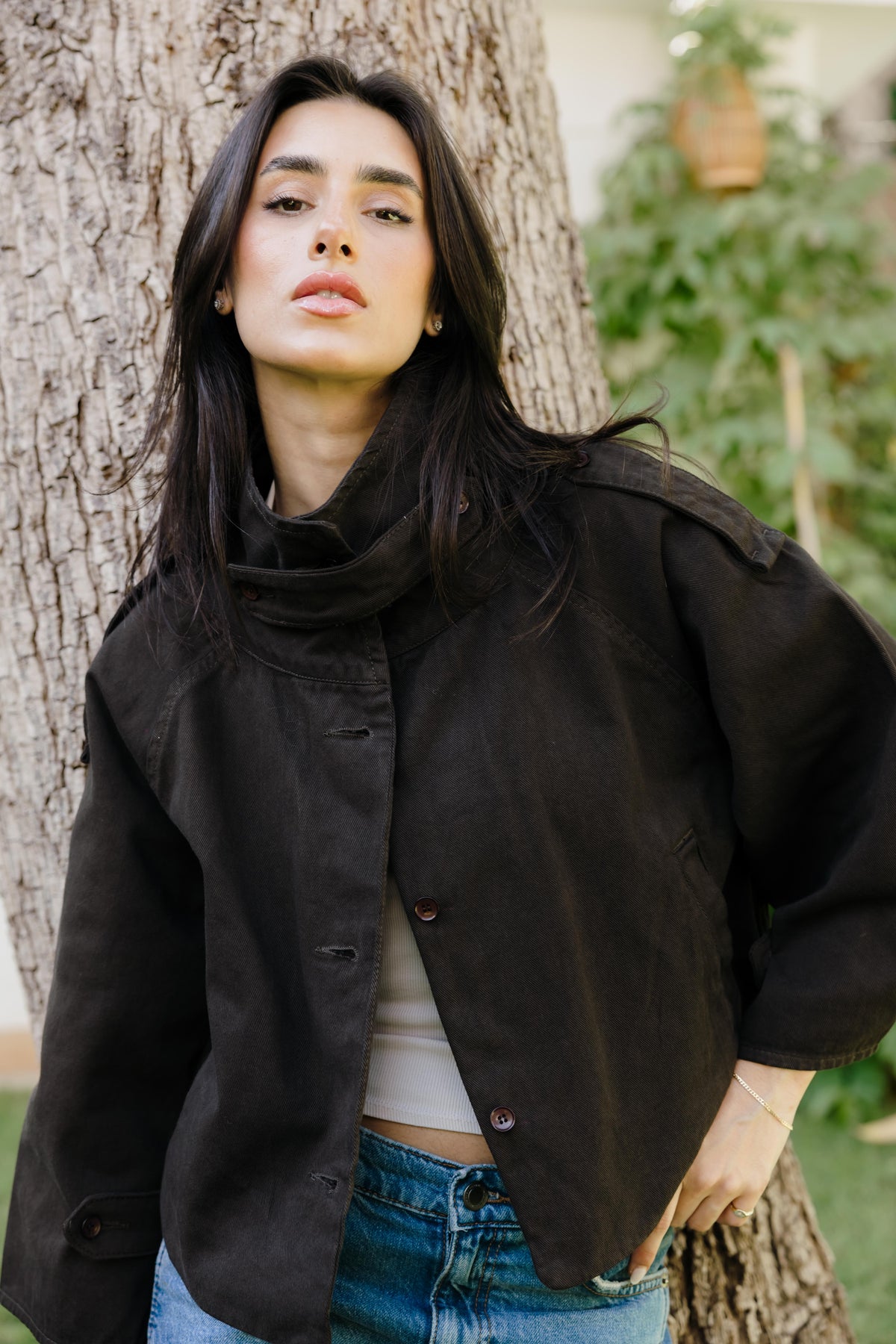 Dune Cape Brown Trench Jacket