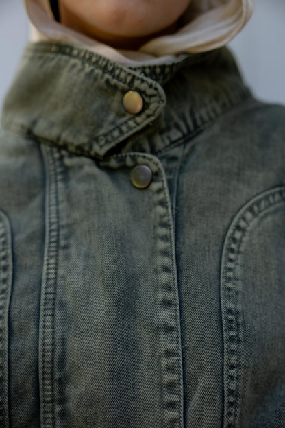 Halo Washed Olive Denim Jacket