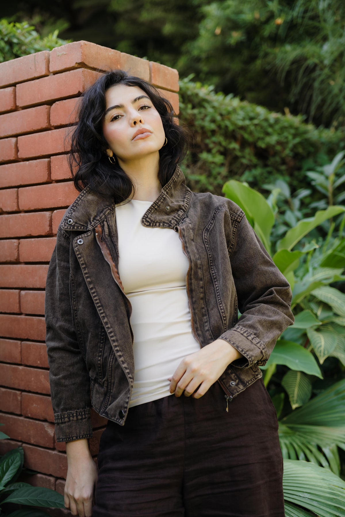 Halo Washed brown Denim Jacket