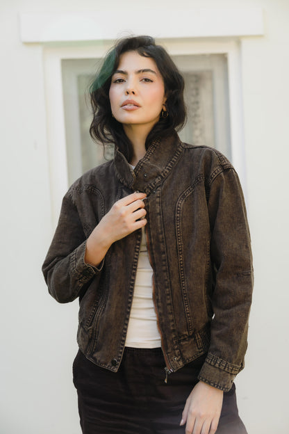 Halo Washed brown Denim Jacket