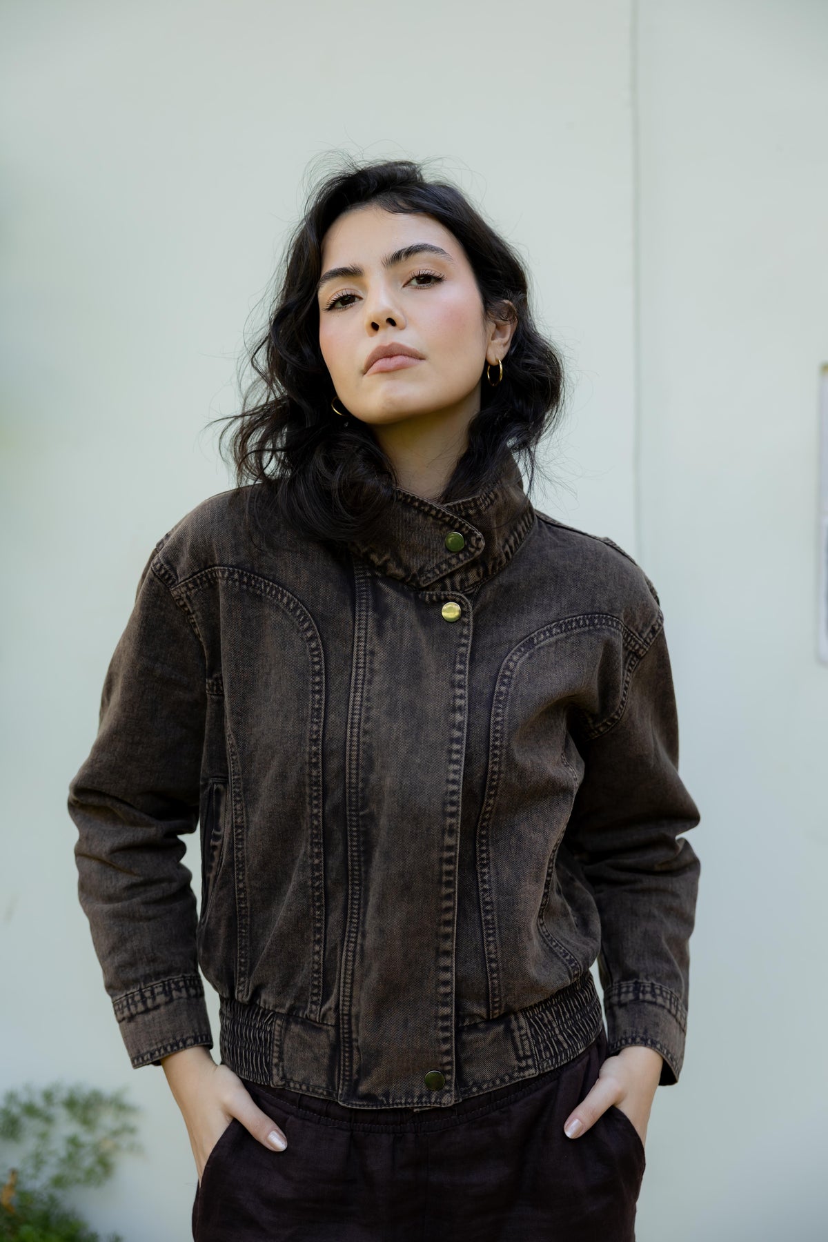 Halo Washed brown Denim Jacket