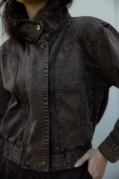 Halo Washed brown Denim Jacket
