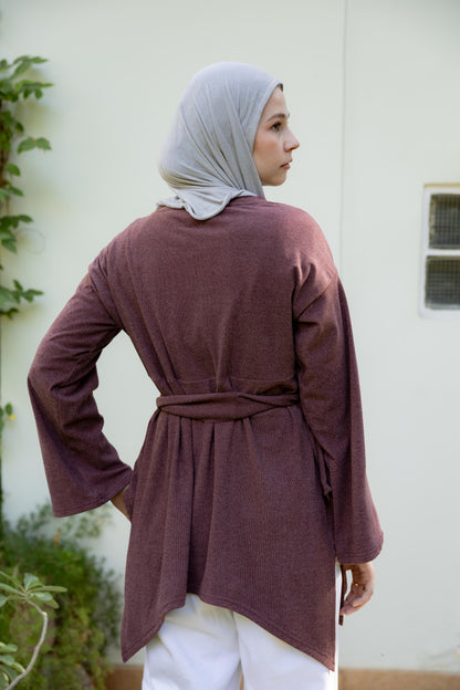 The Fringes Asymmetric Burgundy Top