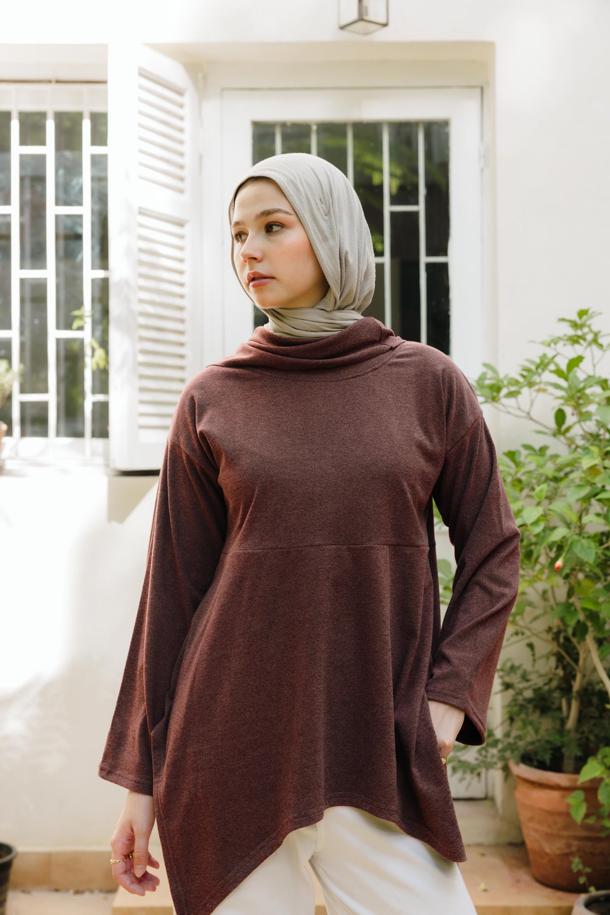 The Fringes Asymmetric Burgundy Top