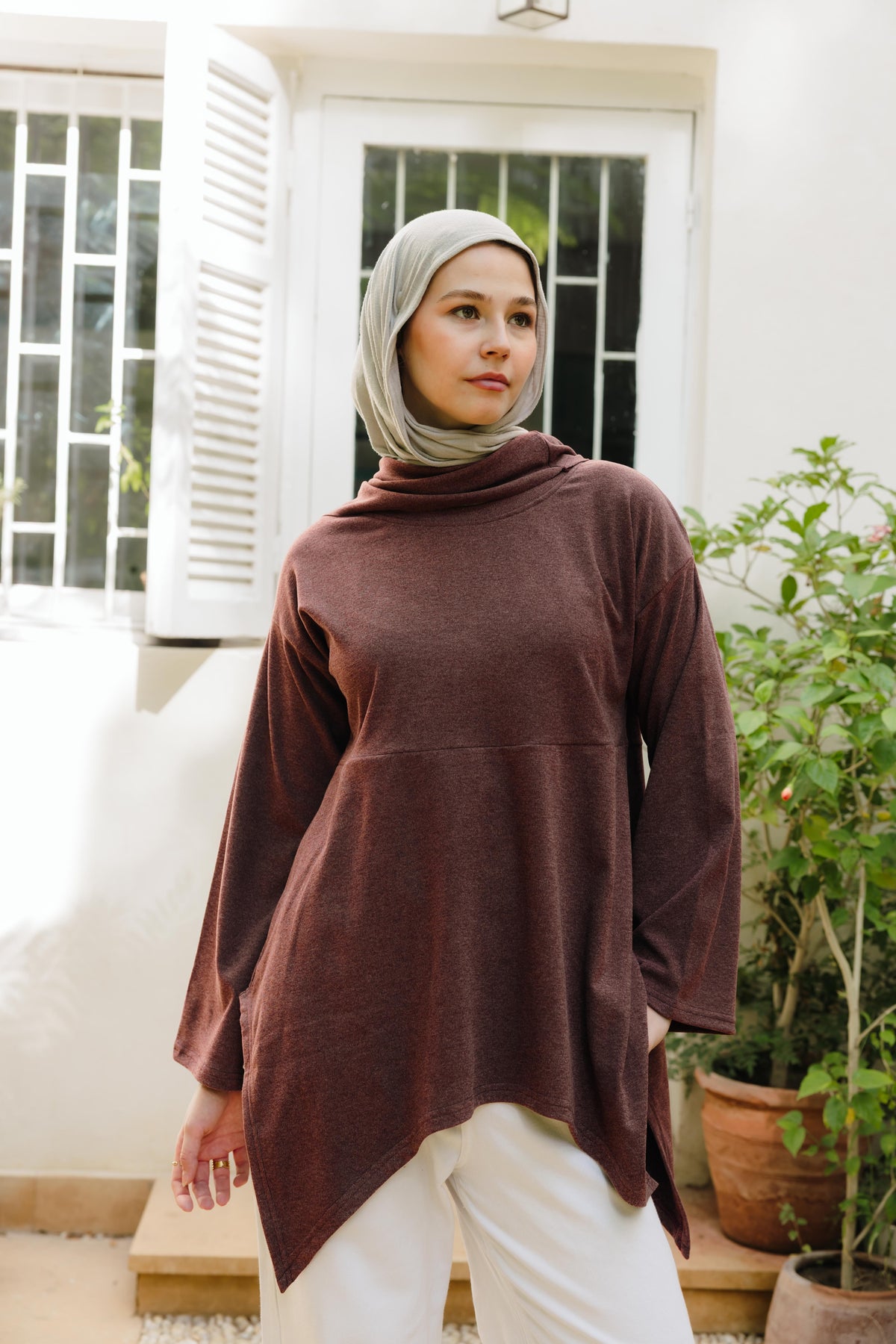 The Fringes Asymmetric Burgundy Top