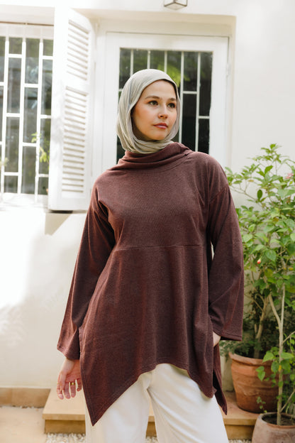 The Fringes Asymmetric Burgundy Top