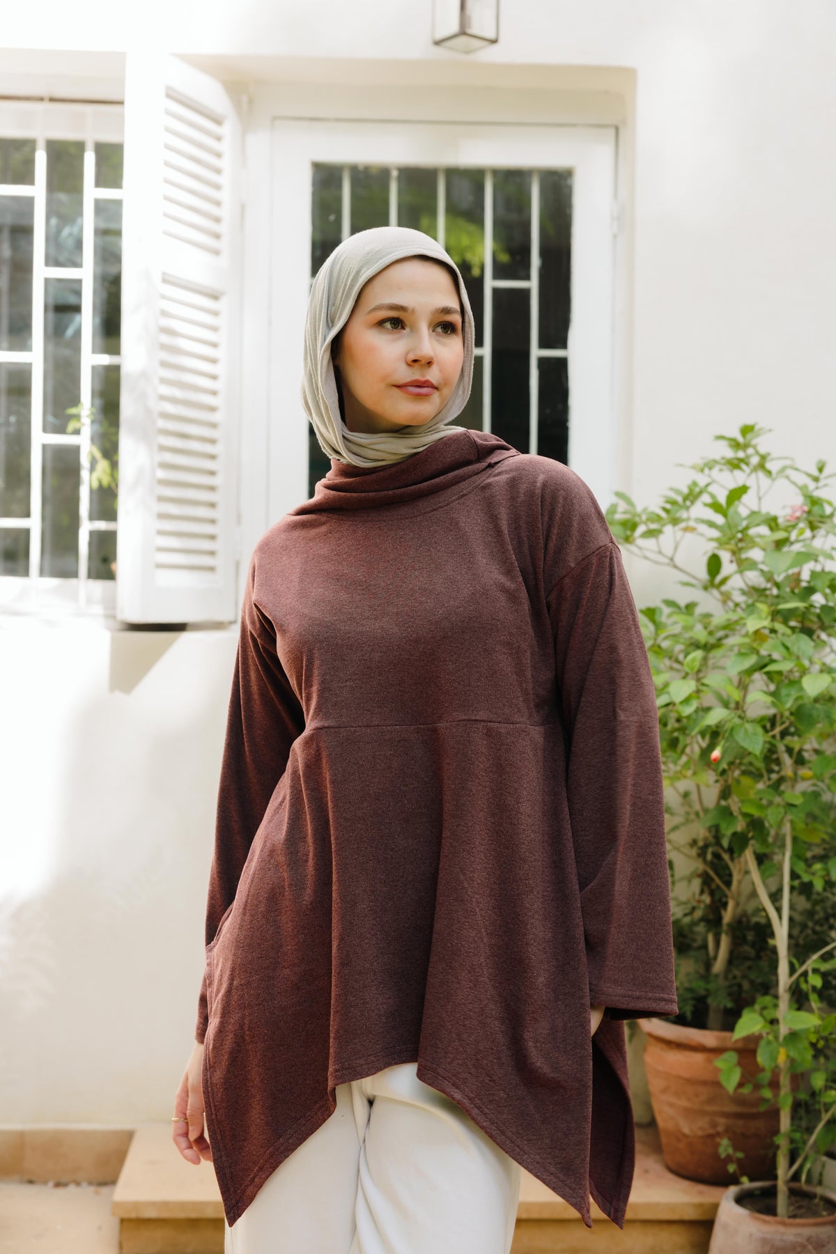 The Fringes Asymmetric Burgundy Top