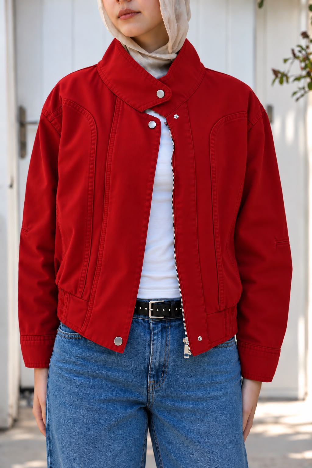 Halo Red Denim Jacket