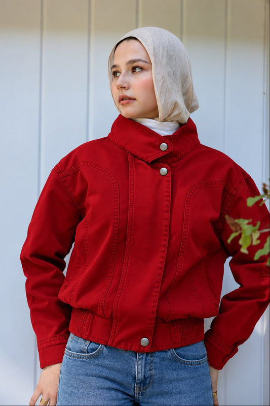 Halo Red Denim Jacket