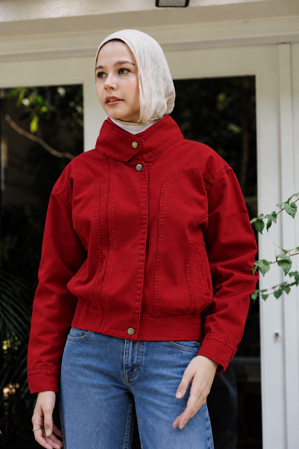 Halo Red Denim Jacket