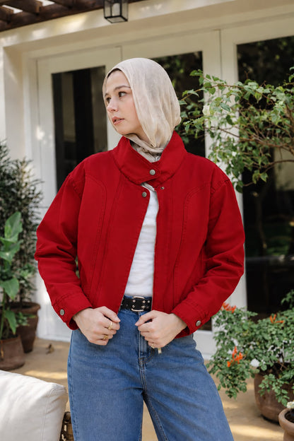 Halo Red Denim Jacket