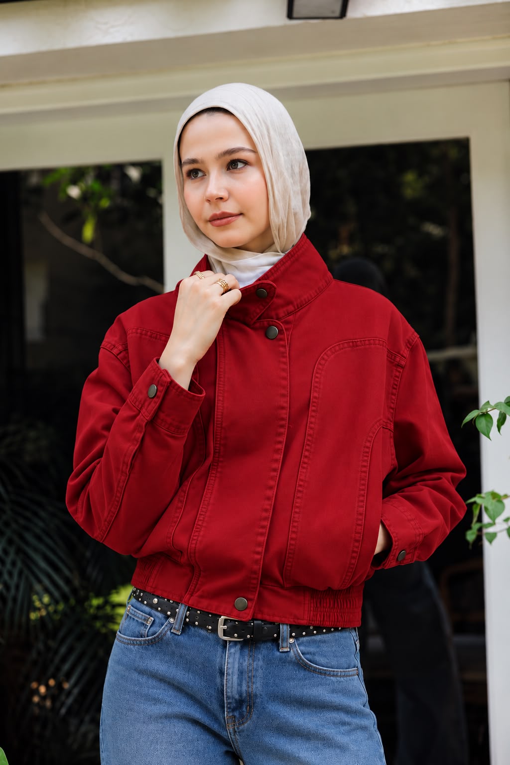 Halo Red Denim Jacket