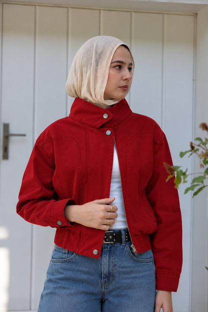 Halo Red Denim Jacket