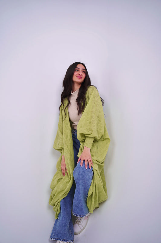 Limon Green Flora Kimono