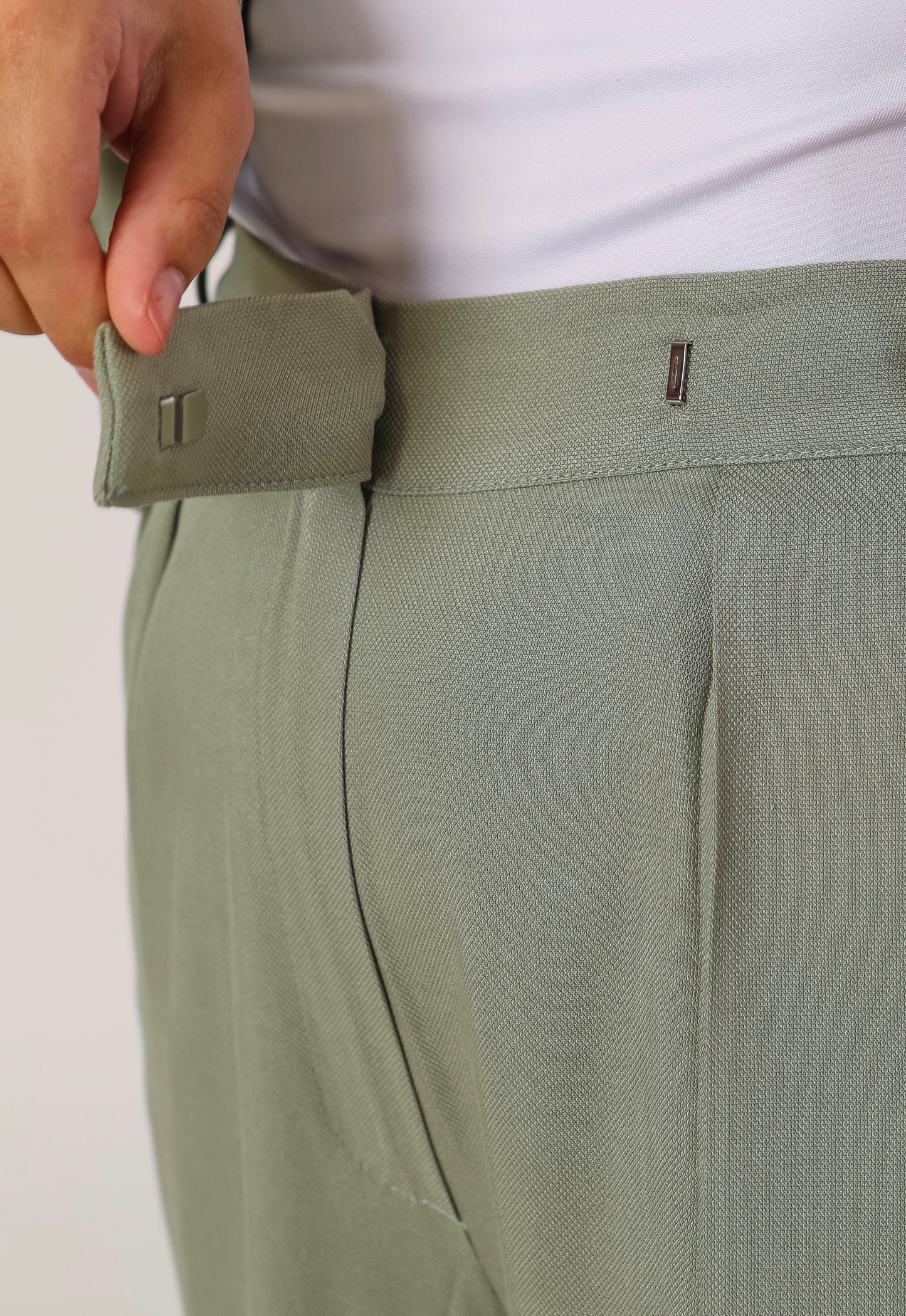 Linen High-waisted Mint Pants